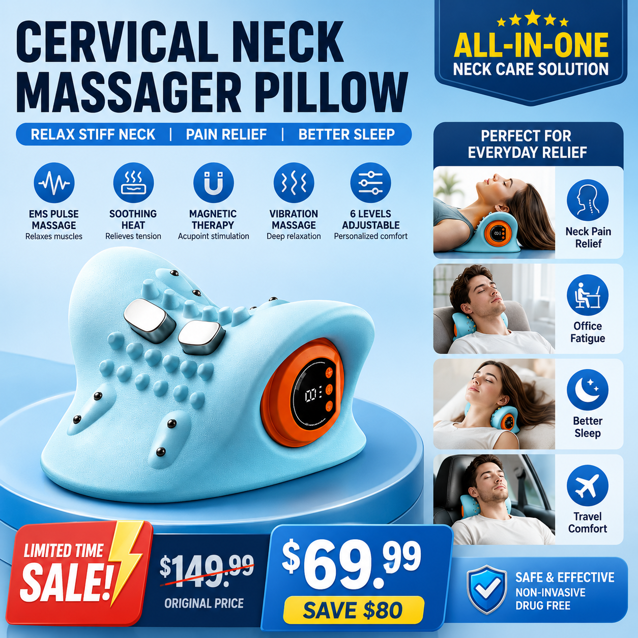 Electric Cervical Neck Stretcher Massager